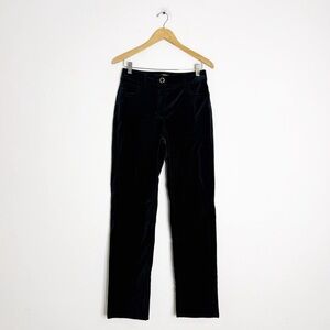 J.Crew Straight Leg Velvet Pants Black Size 6 NWT Style AQ839